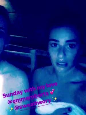 Emma Roberts & Lea Michele Sauna Together